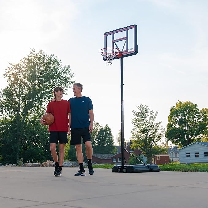 Lifetime Portable Basketball Hoop, Adjustable Height 7.5-10 Ft, 44 Inch Shatterproof Fusion Backboard, Base with Wheels