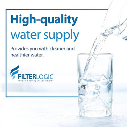 Filterlogic FXHTC Water Filter, Whole House Water Filter, Replacement for GE® FXHTC, GXWH40L, Culligan® RFC-BBSA, W10-BC, Carbon Filters, 5 Micron, Pack of 2 (Package May Vary)