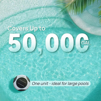 AQUASTRONG Solar Powered Pool Maintenance System with 19.9 oz Copper Anode, High-Efficiency Solar Panel for Above & Inground Swimming Pools up to 50,000 Gal, Compatible with All Pool Types