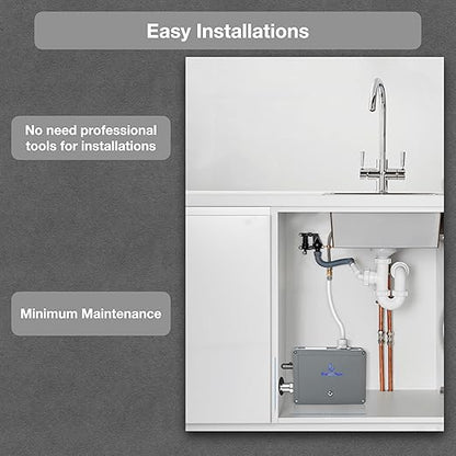VP2 UV-C LED Ultraviolet Water Filter Purifier, Reduce up to 99.99% of Contaminants at Flow Rate 0.52GPM, Smart On/Off Switch, 12V DC for RV Boats Off-Grid Livings, Mercury Free