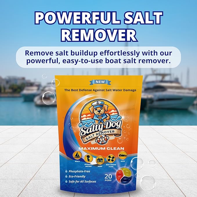 D Vein Salty Dog Salt Cleaner- All-Purpose Salt Remover for Boats, Cars, Houses & More | Eco-Friendly, Safe for All Surfaces | Easy-to-Use Solution for Salt & Grime Removal