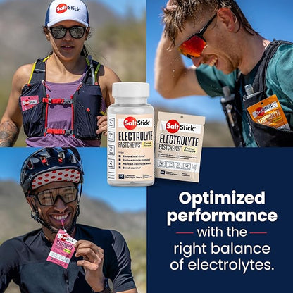 SaltStick Electrolyte FastChews - 120 Coconut Pineapple Resealable Chewable Electrolyte Tablets for Hydration, Salt Tablets for Running - 120 Tablets