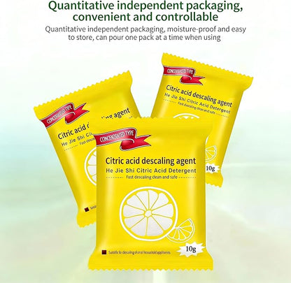 Truey Citric Acid Descaling Agent,Individually Wrapped Descaler(10 packs) | Food Grade Concentrated Powder, Individually Wrapped Descalers for Kettles, household cleaner