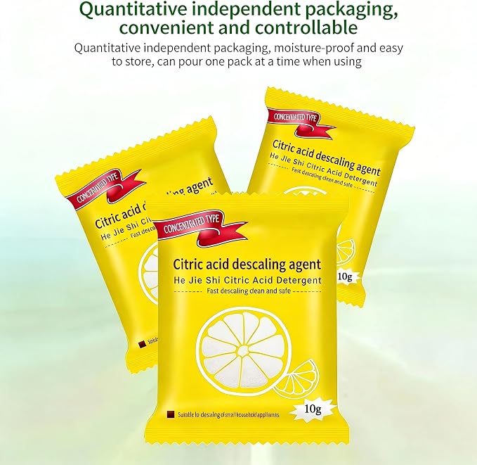Truey Citric Acid Descaling Agent,Individually Wrapped Descaler(20 packs) | Food Grade Concentrated Powder, Individually Wrapped Descalers for Kettles, Household Kitchen Appliances