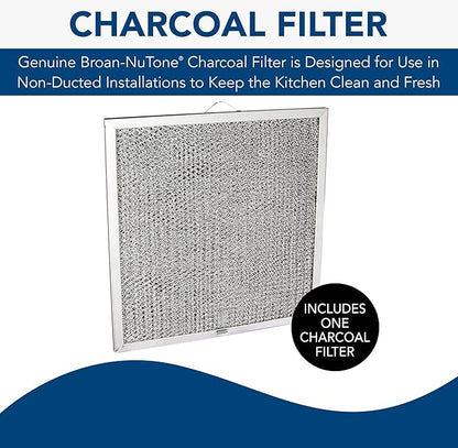 Broan-NuTone BPQTF Charcoal QT20000 Series Range Hoods, Carbon Air Filter, 1 Count (Pack of 1), Grey