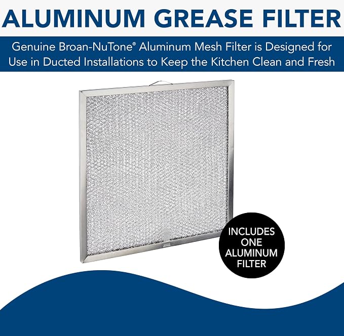 Broan-NuTone Aluminum Filter for QT20000 Series Range Hoods, Kitchen Exhaust Grease, Stove Hood Vent Air Filter (Pack of 4)