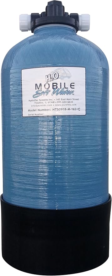 Portable 16,000 Grain (tm) Unit with Tank, Tank Head, Lead-Free Plastic NSF 61 Male GHC Tank Connections, Distributor, Resin and Instructions. Used in Rv & Car Wash Applications.
