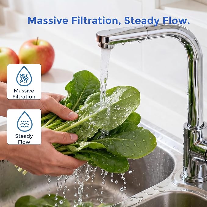 1 Micron 10" x 2.5" Whole House CTO Carbon Sediment Water Filter Cartridge, Compatible with DuPont WFPFC8002, GE FXWTC, Culligan D-10A, Pentek CBC-10 & More, 6-Pack