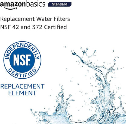 Amazon Basics Replacement LG LT1000P Refrigerator Water Filter, NSF Certified, Reduces Chlorine, 3-Pack