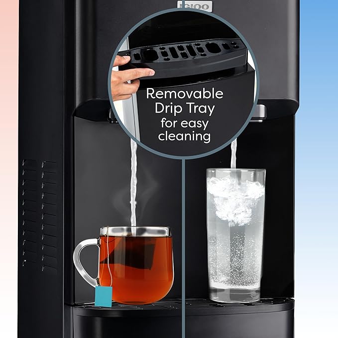 Igloo Bottom-Loading Water Dispenser – Water Cooler Dispenser with Hot & Cold Temperature Settings- Electric Water Dispenser Fits 3- & 5-Gallon Jugs with Child Safety Lock for Home & Office Use– Black