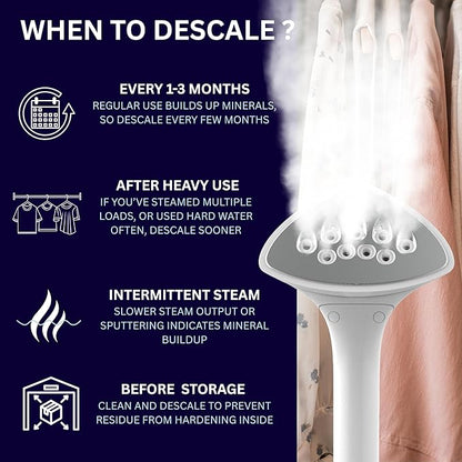 Garment Steamer Descaling Solution Decalcifier Packets for Mineral Deposits and Build-up Removal, Maintenance for Clothes, Works with all Garment Steamer Brands, Cleans Build Up, 10 packs
