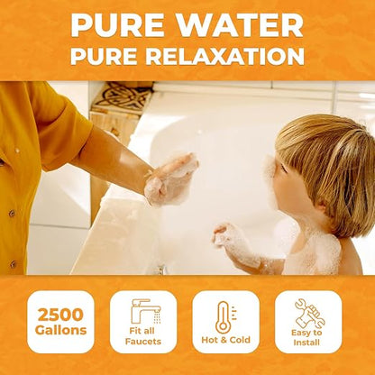 Bath Filter for Tub - 8 Stage BPA-Free Bath Water Filter – Premium Hard Water Filter for Tub & Faucet - Advanced Chlorine, Hard Water & Impurity Removal for Healthier Skin & Hair