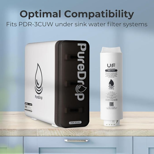 PureDrop PDR-FFU3 0.01μm Ultra-Filtration Membrane Replacement Filter Cartridge for PDR-3CUW Under Sink Water Filter System