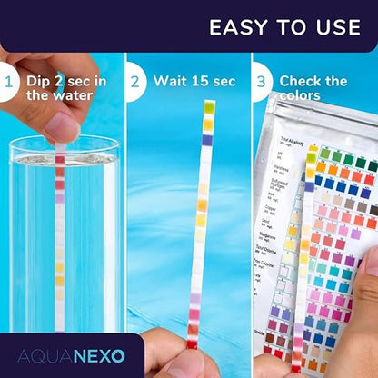 16 in 1 Drinking Water Test Kit - 25 Test Strips for Tap, Well & City Water - Tests Lead, Copper, Iron, Fluoride, Chlorine, Hardness, pH, Nitrate, Alkalinity & More