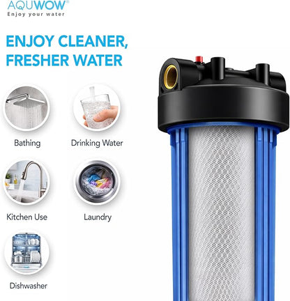 CTO20BB 5 Micron 4.5" x 20" Carbon Block Water Filter Set – Replacement Cartridges for Whole House and Under Sink Systems, Universal Standard Size (1, 20 x 4.5)