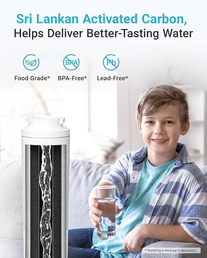 AQUA CREST UKF8001 Refrigerator Water Filter, Replacement for EveryDrop Filter 4, Maytag UKF8001P, Whirlpool UKF8001AXX-750, UKF8001AXX, 4396395, 469006, EDR4RXD1, Puriclean II