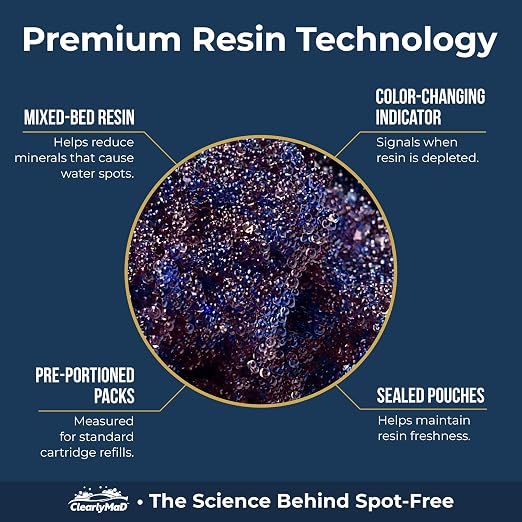 4.2 L Bulk Deionization DI Resin Filter Cartridge Refill for Deionized Spot Free Car Wash, RV, Motorcycle, Water Deionizer System, 700 ml x 6 Pouches