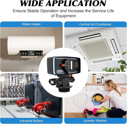 5600 Water Softener Valve, 3W 12-Day Time Clock Control Valve 9-11'' Diameter Whole House Water Softener System Valves for Water Purifier Softeners