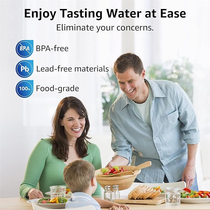 Overbest NSF Certified Pitcher Water Filter, Replacement for Brita® Pitchers and Dispensers, Brita® Classic 35557, OB03, Mavea® 107007, and More, Includes 8 Filters