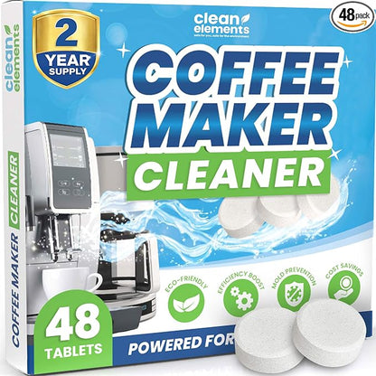 Coffee Maker Cleaner & Descaler Tablets for Pot & Machine, 48 Ct