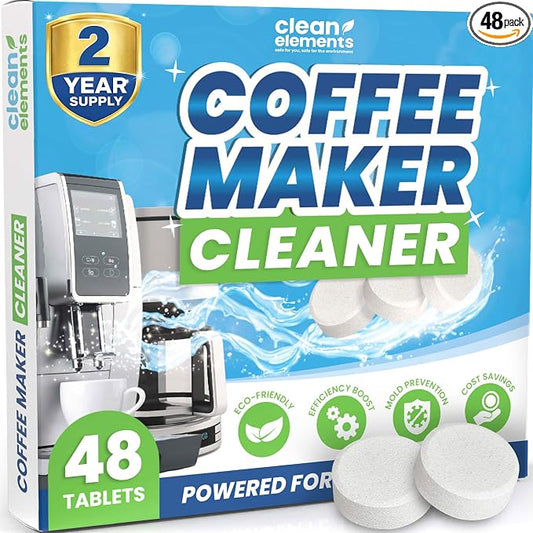 Coffee Maker Cleaner & Descaler Tablets for Pot & Machine, 48 Ct