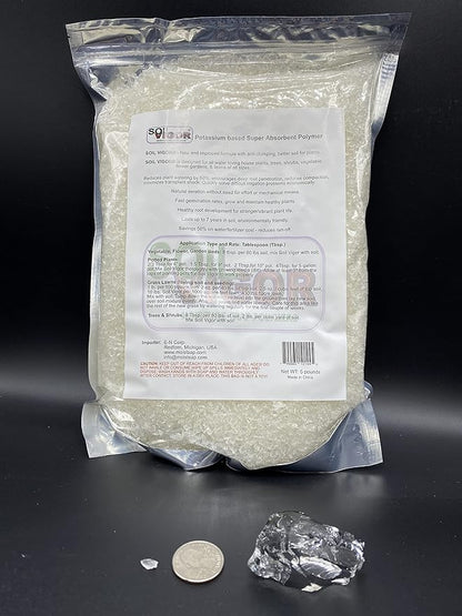 Commercial Grade Potassium Based Super Absorbent Polymer Water Crystal (40 Pound)