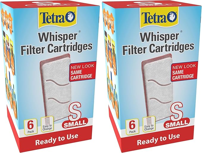 Tetra Whisper Small Filter Cartridges for Aquariums, 12 Count, Ready to Use, Fits Whisper Filters for Fish Tanks 1-4 Gal