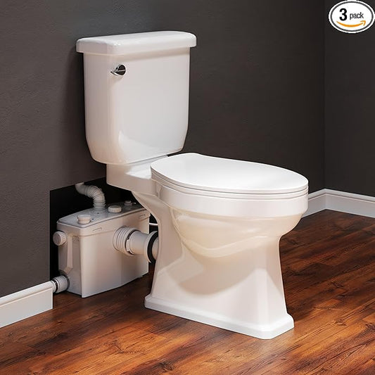 800Pro Macerating Toilet with Pump–Upflush Toilet System for Basement/Attic, 4 Water Inlets & AC Vent, 36ft Vertical Lift, Dual Flush, Easy Install,17.7" Elongated Toilet