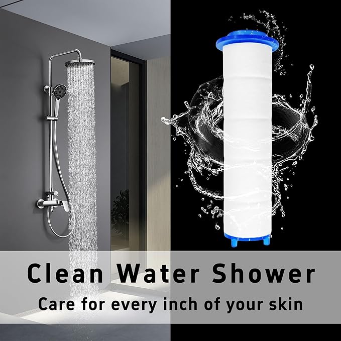 12Pcs 3” Shower Head Filter Cartridge, PP Cotton Replacement Filters for High Pressure Handheld Turbo Fan, Vortex Hydro Jet Shower Head, Improves Water Quality, Easy Install