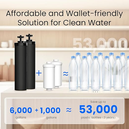 Waterdrop TK15-A-FS Gravity Water Filter System, NSF/ANSI 42&372 Certified | Reduce Chlorine, Stainless-Steel Water System with 4 Filters, Metal Spigot and Stand for Home, Travel, Emergencies, 1.5G