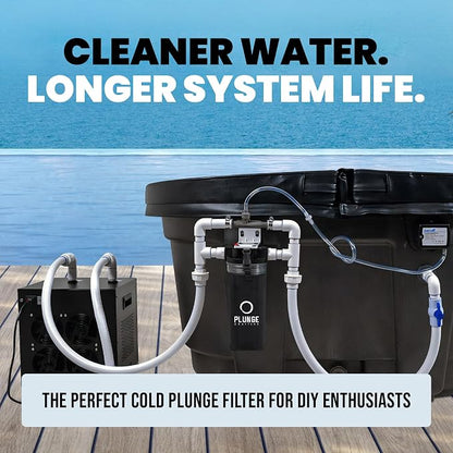 Cold Plunge Filter System with 10" Housing, 3/4" Ports, 2x 50 Micron Filters & ChillGuard XL Sleeve, Ice Bath Water Filtration Kit for Cold Plunge Tubs, Pools & Recovery Tanks