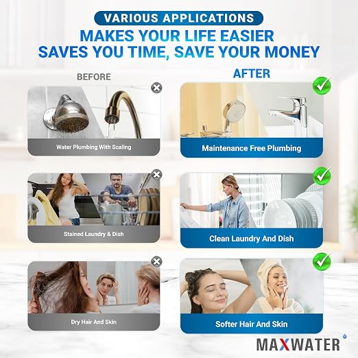 Max Water 3 Stage 20 x 2.5 Whole House Water Filtration System (Sediment, Organic Compounds, Taste & Odor) - 5 Micron PP Sediment, GAC Carbon, CTO Water Filters for Cottage Water - 3/4" Inlet/Outlet
