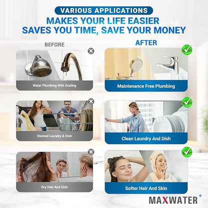 Max Water 3 Stage 20 x 2.5 Whole House Water Filtration System (Sediment, Organic Compounds, Taste & Odor) - 5 Micron PP Sediment, GAC Carbon, CTO Water Filters for Cottage Water - 3/4" Inlet/Outlet