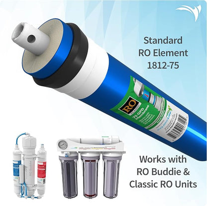 AquaticLife 75 GPD RO Membrane Filter Replacement Cartridge for RO Buddie and Reverse Osmosis Water Filter System Units