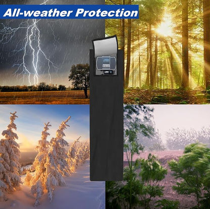 Water Softeners Cover for Outside Units,Water Softener Protective Cover for Filter Tank 64’’H×14’’D,Double-layer Waterproof Cover for Water Softener,All-Weather Protection,Black