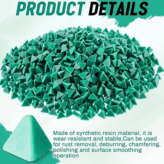 Novabright 2 Pack 6.6 lb Rust-Cutting Resin Abrasive Tumbler Media for Nut, Bolts and Glass (0.39 x 0.39 x 0.39 Inch,Triangle)