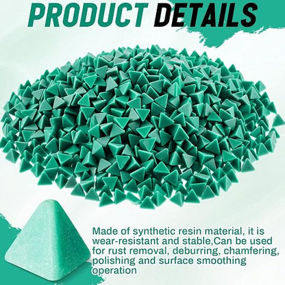 Novabright 2 Pack 6.6 lb Rust-Cutting Resin Abrasive Tumbler Media for Nut, Bolts and Glass (0.39 x 0.39 x 0.39 Inch,Triangle)