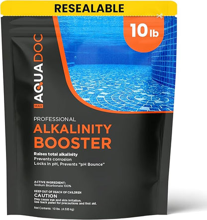 MAV AquaDoc Pool Alkalinity Increaser - 10lb - Sodium Bicarbonate Alkalinity Increaser for Swimming Pools - pH Increaser - Pool Chemicals Made in USA