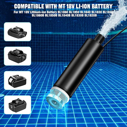Portable for Makita 18V Water Pump, 500GPH/635GPH Cordless Submersible Pump with Filter, for Garden/Tank/Pool/Deep Well Draining (Tool Only)