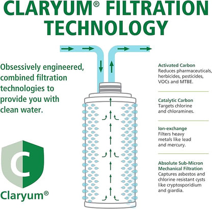 AO Smith Water Filter for Sink Faucet - Advanced Direct Connect Under Sink Water Filter System - Claryum Filtration Reduces 99% of 78 Harmful Contaminants - AO-MF-ADV
