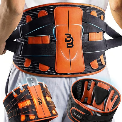 DR. BRACE® Lower Back Brace for Men & Women for Lower Back Pain Relief, Revolutionary Versatile Splints System & Removable Lumbar Pad, Adjustable & Breathable Back Support Brace (29.5-35.4″)