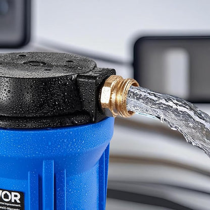 VEVOR RV Water Filter, 2.5 x 10 in Water Filter System for Campers, Remove Sediments, Chlorine, Bad Tastes, Odors, and Most Contaminants, RV Filter for RVs, Boats, Vans