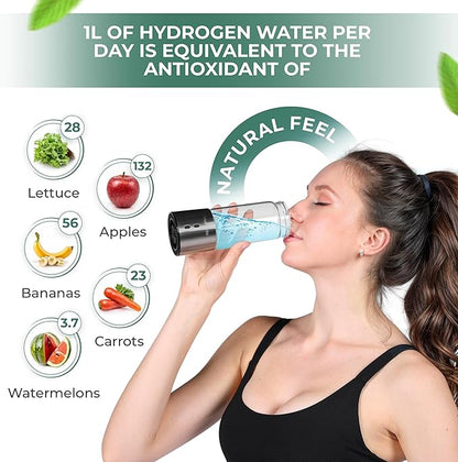 2025 Hydrogen Water Bottle | Hydrogen water bottle generator | 2-in-1 | Oxygen water | High Oxygen and Hydrogen Content | 2000ppb+ | Elevate Your Life | Great for Health and Fitness | Advanced PEM/SPE