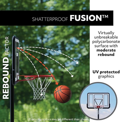 Lifetime NBA New York Knicks Championship Edition Portable Basketball Hoop, Adjustable Height 7.5-10 Ft, 44 Inch Shatterproof Fusion Backboard, Base with Wheels