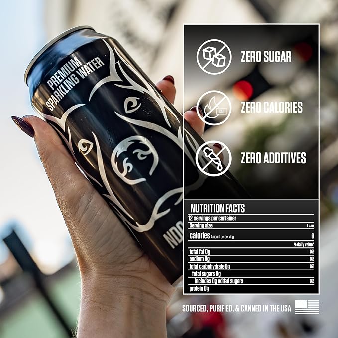 NO DAYS OFF Premium Sparkling Water - 12 Pack,16 fl oz, Sparkling (Unflavored) - Ultra-Purified Reverse Osmosis with Gentle Carbonation, Served in BPA-free 100% Recyclable Cans