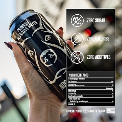 NO DAYS OFF Premium Sparkling Water - 12 Pack,16 fl oz, Sparkling (Unflavored) - Ultra-Purified Reverse Osmosis with Gentle Carbonation, Served in BPA-free 100% Recyclable Cans