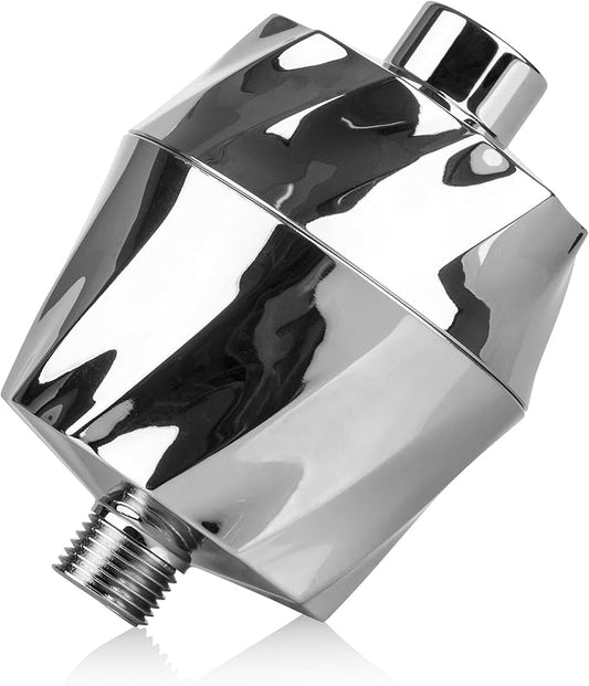 AquaBliss HD Revitalizing Shower Filter - Latest High Output Filtration. 2X Vitamin C, Minerals for Luscious Hair, Skin & Nails - KDF/CS/VC for Reduced Chlorine, Sediment & Metals - Chrome (SF400)
