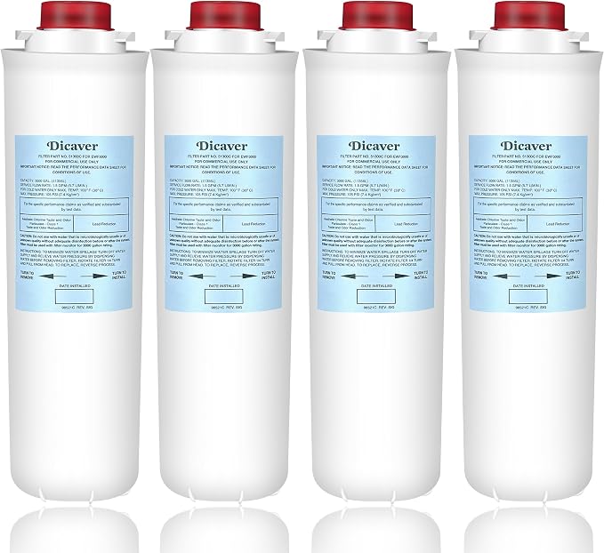 51300C Filters, Replacement for Elkay 51300C EWF3000 Filter By NSF/ANSI 42 Certified,Compatible with Ezh2o Filter Replacement Bottle Stations, High Capacity 3000 Gallon (No Chip) 4 Packs