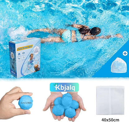 Pool Filter Balls,Filter Balls for Sand Filter,Blue Reusable Eco-Friendly Sand Filter Balls Equals Pool Filter Sand (4.6 Lbs,Blue)