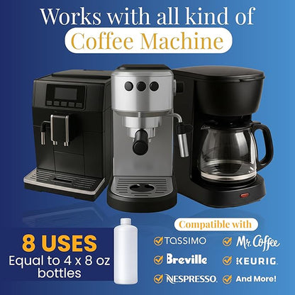 REVIV Descaling Solution for Coffee Machines (8 Uses) – 33.8 fl oz, Compatible with Espresso Machines, Keurig Coffee Machine, Nespresso, Delonghi, Breville – Removes Limescale & Enhances Flavor